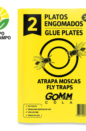 PLATO ATRAPAMOSCAS GOMINCOLA * 2 UNIDADES