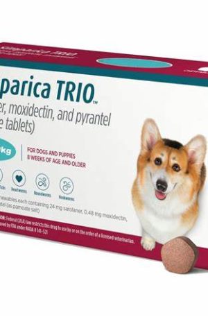 SIMPARICA TRIO BLUE 10,1 A 20 KG TABLETA SAROLANER + MOXIDECTINA + PIRANTEL