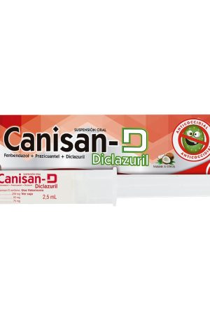 CANISAN D JERINGA 2.5 ML FENBENDAZOL 205 MG + PARAZICUANTEL 50 MG + DICLAZURIL 5MG
