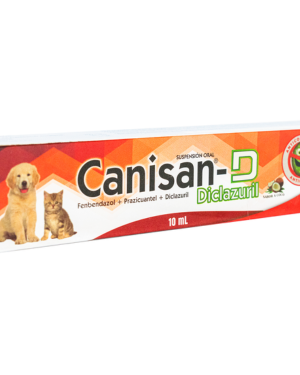 CANISAN D JERINGA X 10 ML ML FENBENDAZOL 205 MG + PARAZICUANTEL 50 MG + DICLAZURIL 5MG