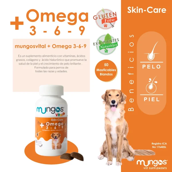 MUNGOS VITAL OMEGA PERROS 50 TABLETAS - Imagen 3