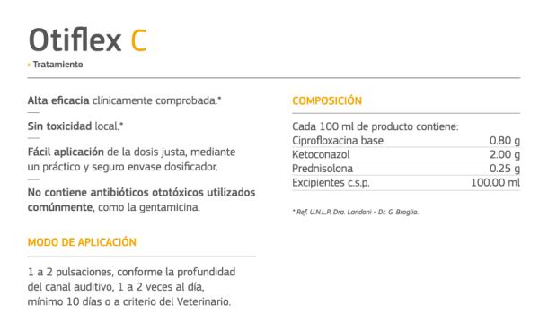 OTIFLEX C 25 ML CIPROFLOXACINA + KETOCONAZOL + PREDNIZOLONA - Imagen 2