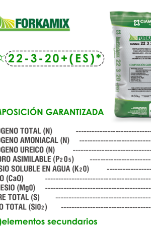 ABONOS CIAMSA 22-3-20 + ES 50 KG