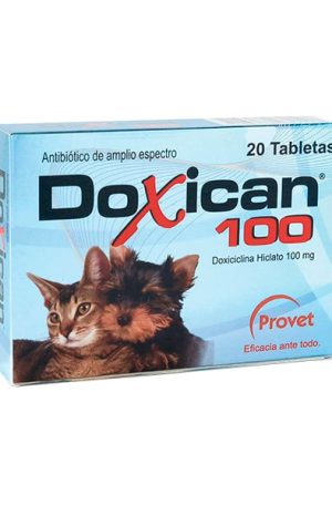 DOXICAN 100 CAJA 20 TABLETAS DOXICICLINA 100 MG ANTIBIOTICO (PROVET)