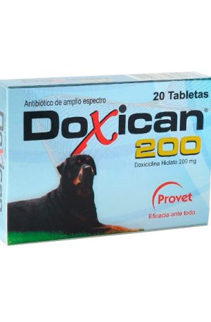 DOXICAN 200 CAJA 20 TABLETAS DOXICICLINA 200 MG ANTIBIOTICO (PROVET)