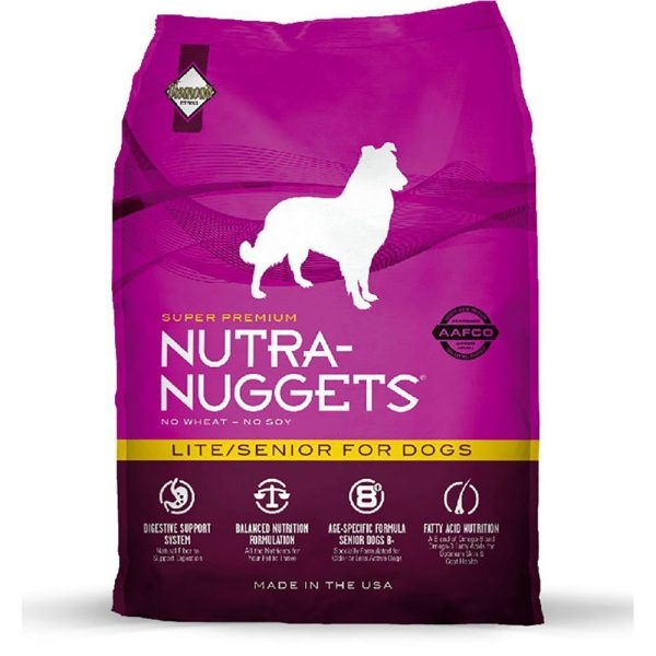 NUTRA NUGGETS LITE SENIOR PARA PERROS ADULTOS MAYORES O CON SOBREPESO